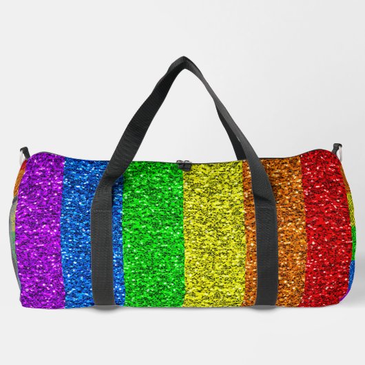 LGBT-Flagge lebhafte Glitzern für Regenbogen-Glitz Duffle Bag (Rückseite)