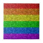 LGBT-Flagge lebhafte Glitzern für Regenbogen-Glitz Fliese (Vorderseite)