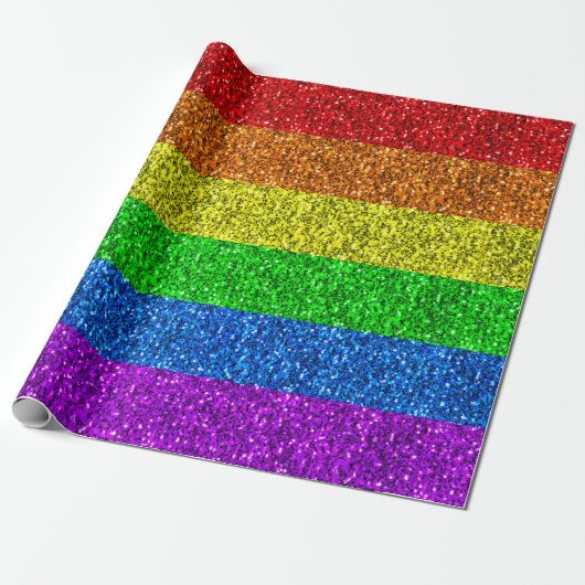 LGBT-Flagge lebhafte Glitzern für Regenbogen-Glitz Geschenkpapier (Ungerollt)
