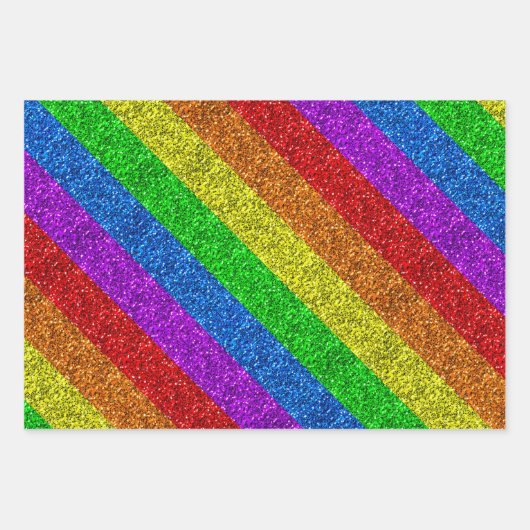 LGBT-Flagge lebhafte Glitzern für Regenbogen-Glitz Geschenkpapier Set (Vorderseite 2)