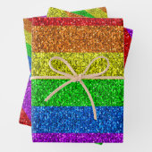 LGBT-Flagge lebhafte Glitzern für Regenbogen-Glitz Geschenkpapier Set (Beispiel)