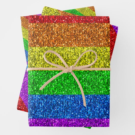 LGBT-Flagge lebhafte Glitzern für Regenbogen-Glitz Geschenkpapier Set (Beispiel)