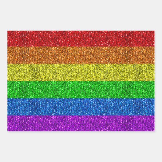 LGBT-Flagge lebhafte Glitzern für Regenbogen-Glitz Geschenkpapier Set (Vorderseite)