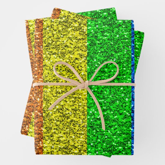 LGBT-Flagge lebhafte Glitzern für Regenbogen-Glitz Geschenkpapier Set (Beispiel)