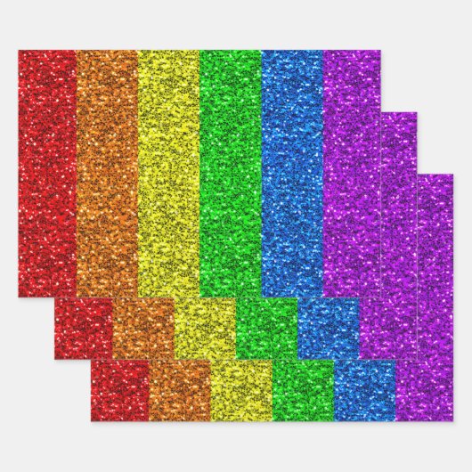 LGBT-Flagge lebhafte Glitzern für Regenbogen-Glitz Geschenkpapier Set (Set)
