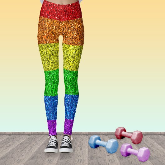 LGBT-Flagge lebhafte Glitzern für Regenbogen-Glitz Leggings
