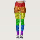 LGBT-Flagge lebhafte Glitzern für Regenbogen-Glitz Leggings (Vorderseite)