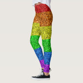 LGBT-Flagge lebhafte Glitzern für Regenbogen-Glitz Leggings (Links)