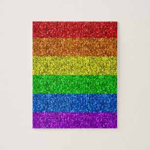 LGBT-Flagge lebhafte Glitzern für Regenbogen-Glitz Puzzle