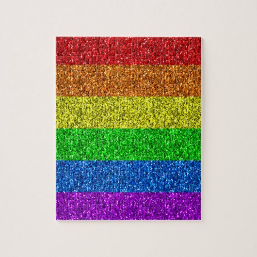 LGBT-Flagge lebhafte Glitzern für Regenbogen-Glitz Puzzle (Vertikal)