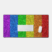 LGBT-Flagge lebhafte Glitzern für Regenbogen-Glitz Schreibtischunterlage (Tastatur & Maus)