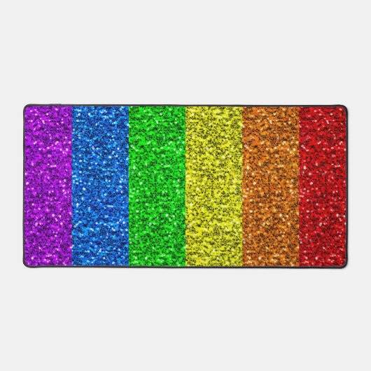 LGBT-Flagge lebhafte Glitzern für Regenbogen-Glitz Schreibtischunterlage (Vorderseite)
