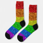 LGBT-Flagge lebhafte Glitzern für Regenbogen-Glitz Socken (Linkes Detail)