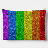 LGBT-Flagge lebhafte Glitzern für Regenbogen-Glitz Zubehörtasche (Rückseite)