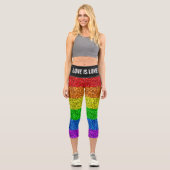 LGBT-Flagge lebhafte Regenbogen-Glitzer Liebe ist Capri Leggings (Vorderseite)