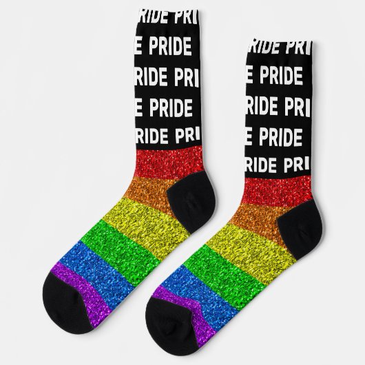 LGBT-Flagge lebhafter Glitzer-Funkelmusterstolz Socken (Linkes Detail)