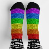 LGBT-Flagge lebhafter Glitzer-Funkelmusterstolz Socken (Oben)