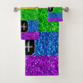 LGBT-Flagge lebhafter Regenbogen-Glitzer Funkeln M Badhandtuch Set (Insitu)