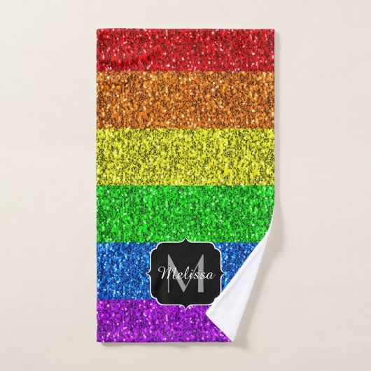 LGBT-Flagge lebhafter Regenbogen-Glitzer Funkeln M Badhandtuch Set (Handtuch)