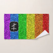 LGBT-Flagge lebhafter Regenbogen-Glitzer Funkeln M Badhandtuch Set (Handtuch)