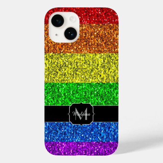 LGBT-Flagge lebhafter Regenbogen-Glitzer Funkeln M Case-Mate iPhone Hülle (Rückseite)