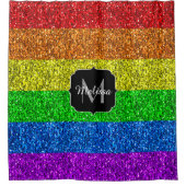 LGBT-Flagge lebhafter Regenbogen-Glitzer Funkeln M Duschvorhang (Vorderseite)