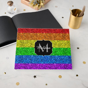 LGBT-Flagge lebhafter Regenbogen-Glitzer Funkeln M Gästebuch
