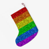 LGBT-Flagge lebhafter Regenbogen-Glitzer Funkeln M Kleiner Weihnachtsstrumpf (Rückseite (Hängend))
