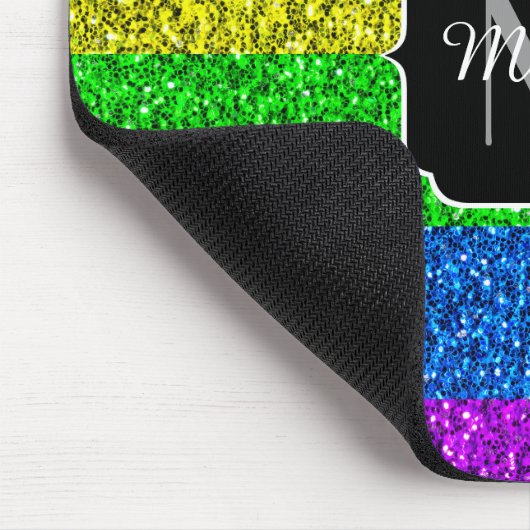 LGBT-Flagge lebhafter Regenbogen-Glitzer Funkeln M Mousepad (Ecke)