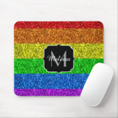 LGBT-Flagge lebhafter Regenbogen-Glitzer Funkeln M Mousepad (Mit Mouse)