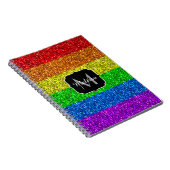 LGBT-Flagge lebhafter Regenbogen-Glitzer Funkeln M Notizblock (Rechte Seite)