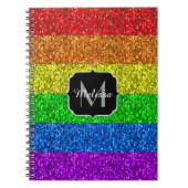 LGBT-Flagge lebhafter Regenbogen-Glitzer Funkeln M Notizblock (Vorderseite)