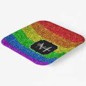 LGBT-Flagge lebhafter Regenbogen-Glitzer Funkeln M Pappteller (Gewinkelt)