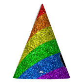 LGBT-Flagge lebhafter Regenbogen-Glitzer Funkeln M Partyhütchen (Links)
