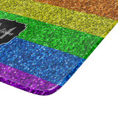 LGBT-Flagge lebhafter Regenbogen-Glitzer Funkeln M Schneidebrett (Ecke)
