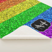 LGBT-Flagge lebhafter Regenbogen-Glitzer Funkeln M Sherpadecke (3/4)