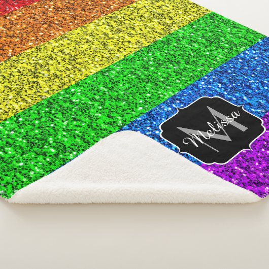 LGBT-Flagge lebhafter Regenbogen-Glitzer Funkeln M Sherpadecke (3/4)