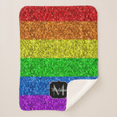 LGBT-Flagge lebhafter Regenbogen-Glitzer Funkeln M Sherpadecke (Vorderseite)