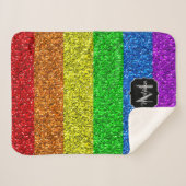 LGBT-Flagge lebhafter Regenbogen-Glitzer Funkeln M Sherpadecke (Vorderseite (Horizontal))