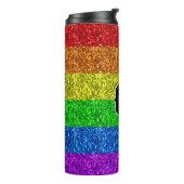LGBT-Flagge lebhafter Regenbogen-Glitzer Funkeln M Thermosbecher (Nach links gedreht)