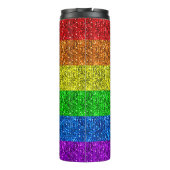 LGBT-Flagge lebhafter Regenbogen-Glitzer Funkeln M Thermosbecher (Rückseite)