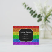 LGBT-Flagge lebhafter Regenbogen-Glitzer Funkeln M Visitenkarte (Stehend Vorderseite)