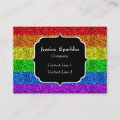 LGBT-Flagge lebhafter Regenbogen-Glitzer Funkeln M Visitenkarte (Vorderseite)