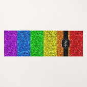 LGBT-Flagge lebhafter Regenbogen-Glitzer Funkeln M Yogamatte (Vorderseite (Horizontal))