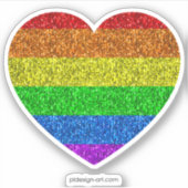 LGBT-Flagge lebhaftes Regenbogen-Glitzer Glitzern Aufkleber (Vorderseite)