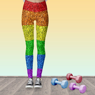LGBT-Flagge leuchtendes Regenbogen-Glitter Funkeln Leggings