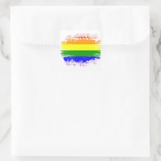 LGBT-Flagge Quadratischer Aufkleber (Tasche)