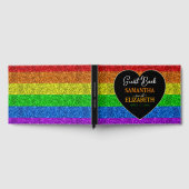 LGBT-Flagge Regenbogen-Glitzern Herzenhochzeit Gästebuch (Voll)