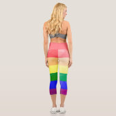 LGBT-Flagge Regenbogenlinien geometrisches Maschen Capri Leggings (Rückseite)