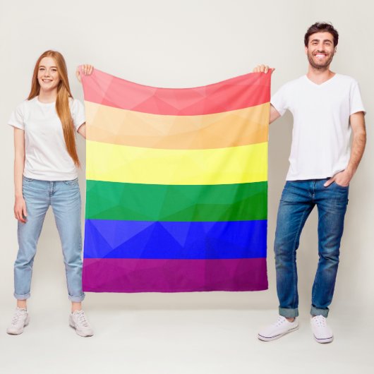 LGBT-Flagge Regenbogenlinien geometrisches Maschen Fleecedecke (Beispiel)